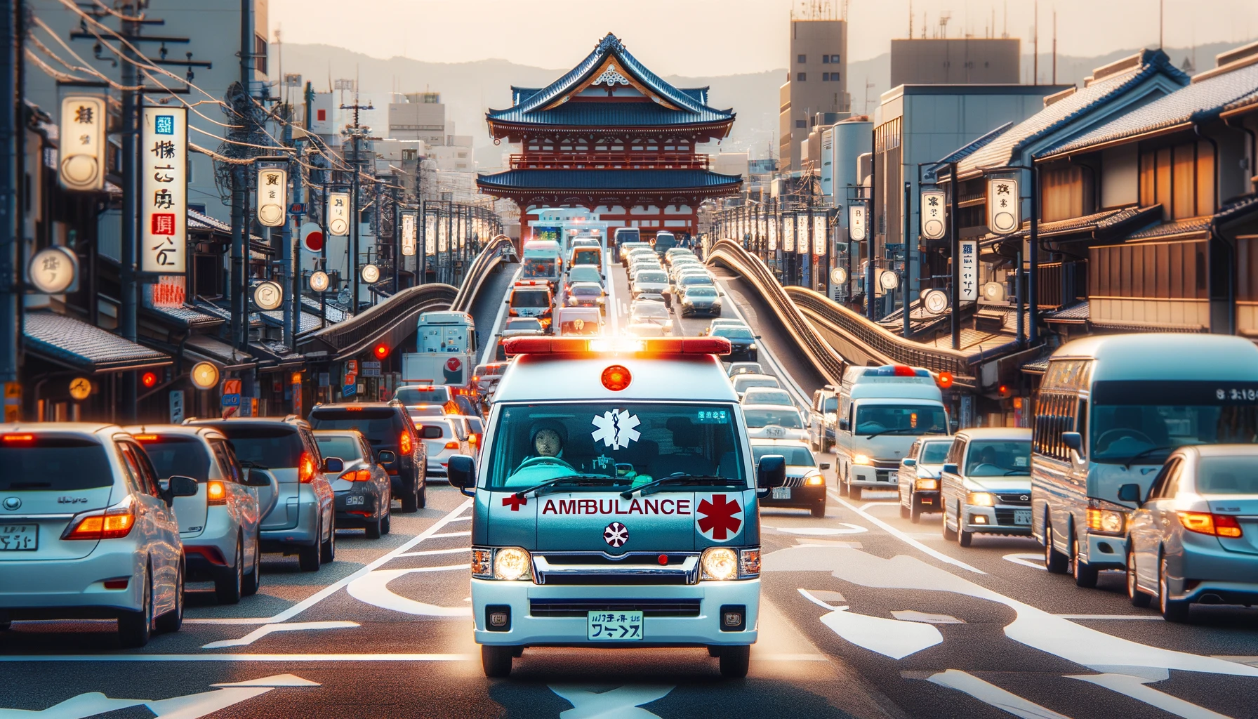 Ambulance in Japan traffic