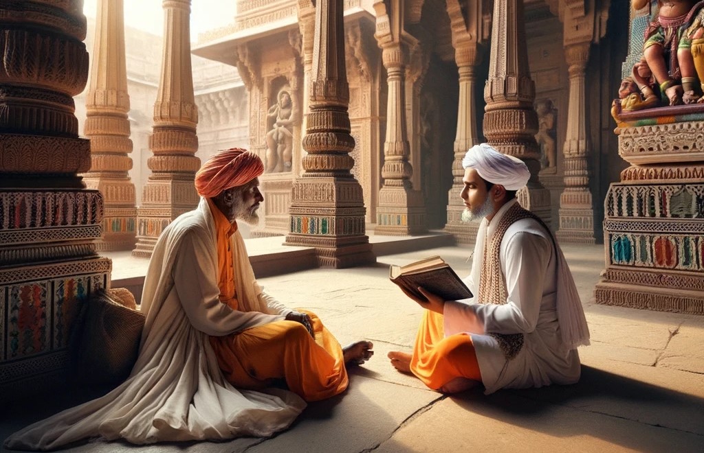 Image of a Muslim sitting in a temple